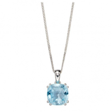 BLUE TOPAZ ELEMENTS SILVER PENDANT/CHAIN